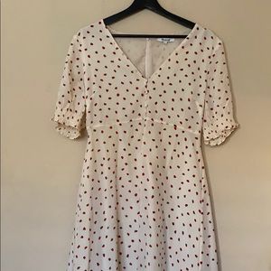 Madewell Silk Dress in Fresh Strawberries